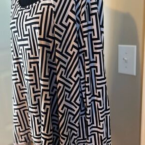 Geometric Black and White Women's Blouse